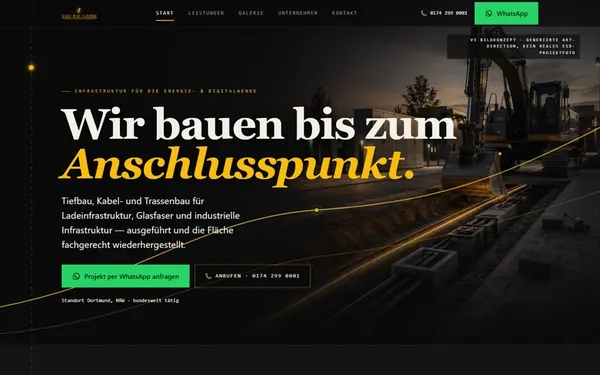 Entwurf der neuen Website von ESD Bau GmbH am Laptop